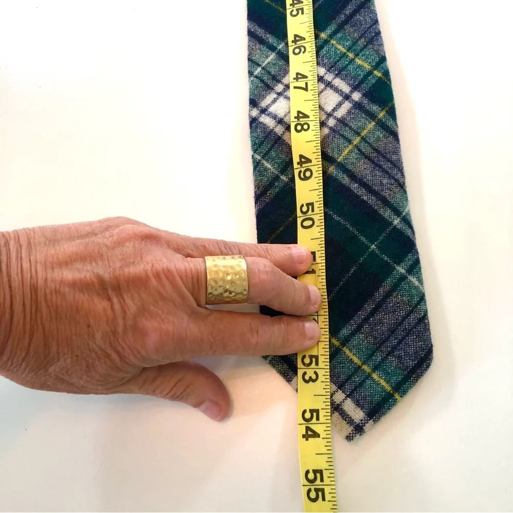 Pendleton Vintage 100% Virgin Wool Men’s Tartan Plaid Neck Tie, Blue Green White